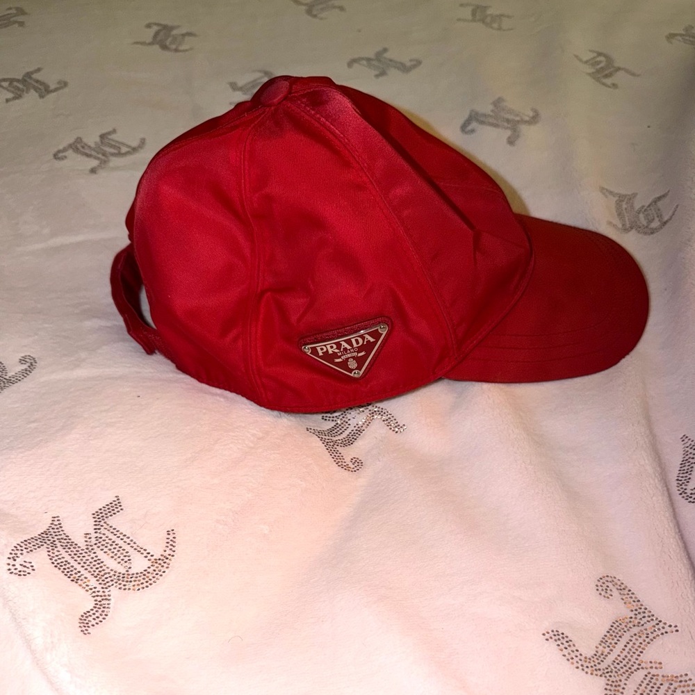 Prada Scarlet Red Nylon Cap